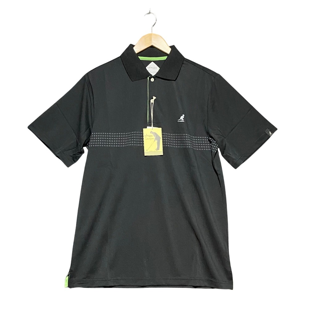 Kangol Golf Mens‎ M Performance Polo Shirt Black Striped K1551PJ UV Protection